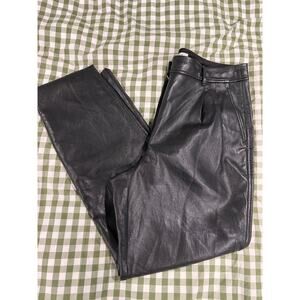 Ankle Cropped Leather Pants